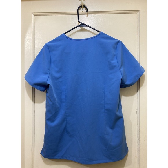 Figs Catrina Scrub Top M Ceil Blue Aya Healthcare Embroider Nurse Doctor Medical - Picture 2 of 11